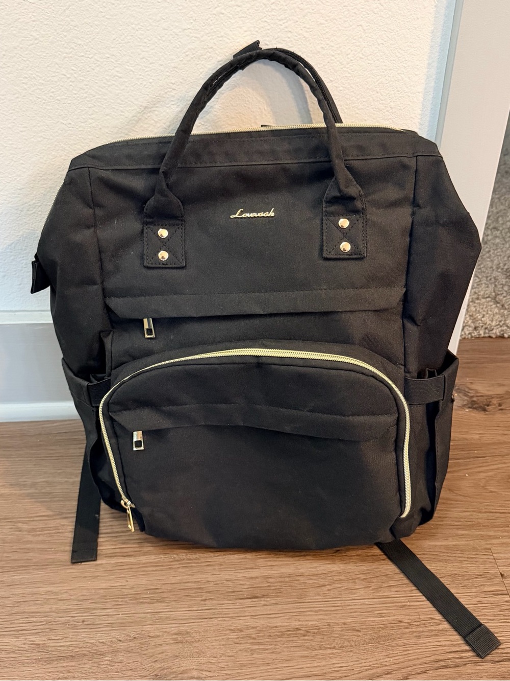 Lovevook Black Canvas Backpack Tote